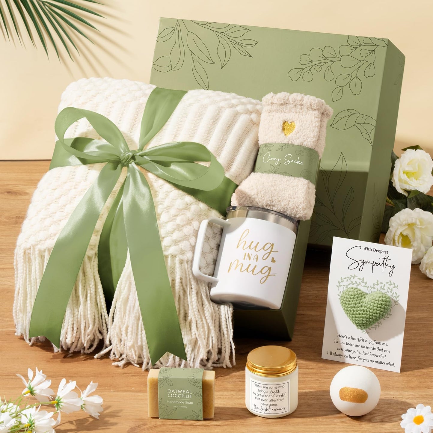 Sympathy Gift Baskets Sympathy Gifts for Loss of Loved One Mother Father Husband Mom Dad, Memorial Condolences Grief Bereavement Gift Ideas for Loss, Miscarriage Gifts for Mothers Women Care Package