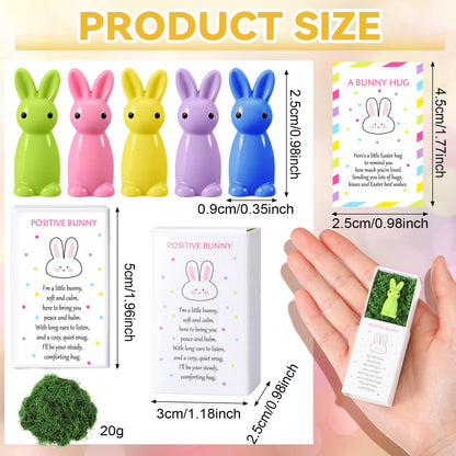 Amyhill 60 Sets Easter Pocket Hug Gifts Bulk for Coworkers Emotional Positive Support Bunny Pocket Hug with Inspirational Card Box Thank You Gift for Staff Team Office Employee Teacher Appreciation