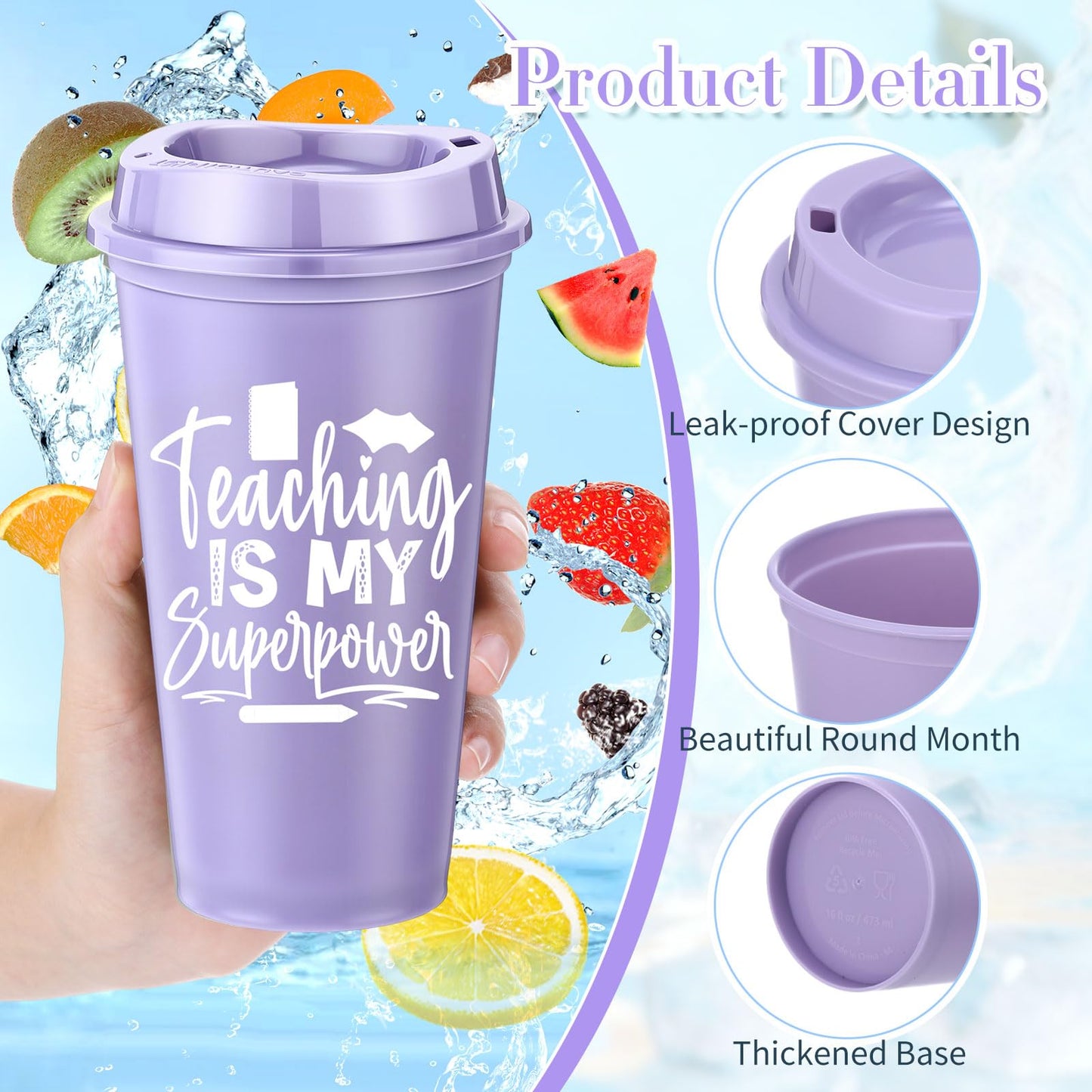 LemonRoad 36 Pcs Teacher Appreciation Gifts Bulk Thank You Teachers Set 16 oz Plastic Coffee Cup with Lid Straw Notebook and Pen 2026 Graduation Gift for Mentor Counselor (Teacher Wish,Morandi)