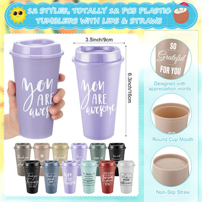 LemonRoad 36 Pcs Employee Appreciation Gifts Bulk,Administrative Professional Day Gifts Set with 16 oz Tumbler Cups,Notebooks & Pens,Thank You Teacher Nurse Staff Coworker Team Gift (Modern,Morandi)