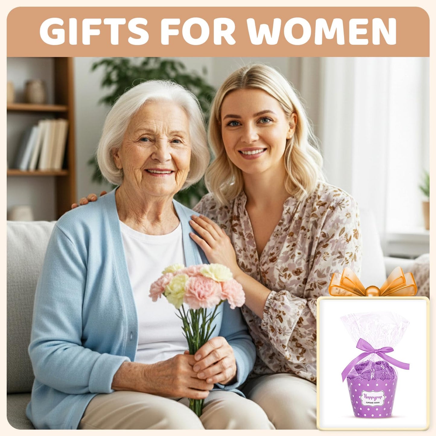 HAPPYPOP Mothers Day Socks - Sisters Aunt Gifts, Gifts for Sister Daughter Mother in Law