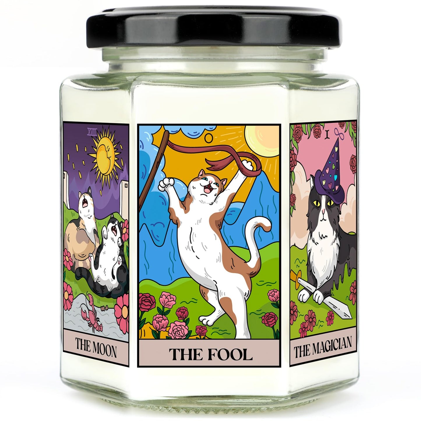 Gifts for Women-Best Friend Birthday Gift for Female-Astrology Gift for Friends-Witchy Gifts for Sister-Funny Candles for Her,Sister,Mom,BFF-Tarot Cat Lavender Candles-8oz Candle Jars