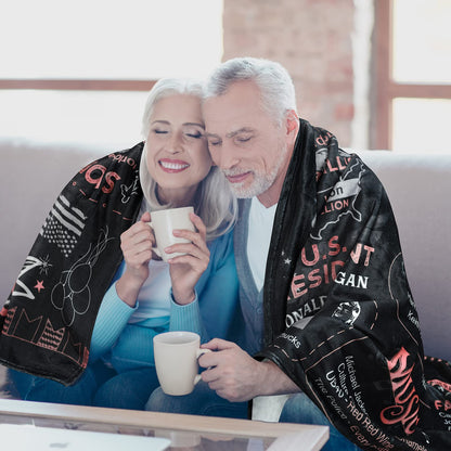 40th Anniversary Blanket Gifts Gift for 40th Wedding Anniversary Ruby Wedding Forty Years of Marriage Gifts for Couple Wife Husband Dad Mom Parents Back in 1986 Throw Blanket 60Lx50W Inch