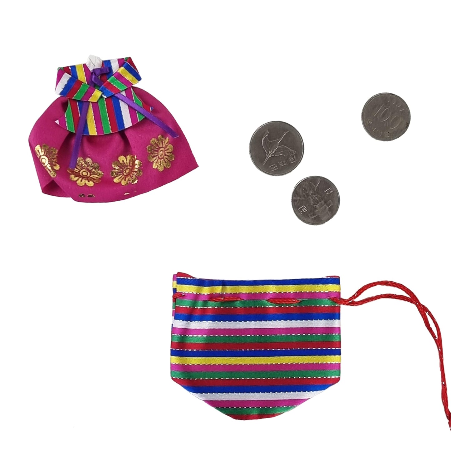 Korean Hanbok Magnets - Traditional Dress Decorative Refrigerator Magnet Set of 4 - Korean Souvenir New Year's Gifts