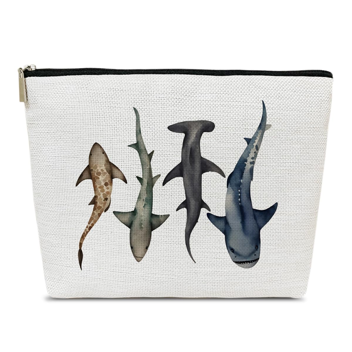 Shark Makeup Bag Gifts for Women-Shark stuff Ocean Themed Period Bag For Girls Kids Cosmetic purse Decorations Accessories Birthday Christmas