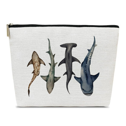 Shark Makeup Bag Gifts for Women-Shark stuff Ocean Themed Period Bag For Girls Kids Cosmetic purse Decorations Accessories Birthday Christmas