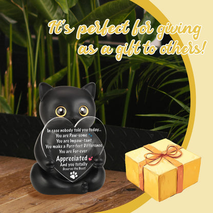 FOUGSTA Appreciation Gift for Cat Lovers, Encouraging Gift for Cat Lovers, Uplifting Present for Women, Motivational Decor for Office, Affirmation Kitty Figurine, XXS22