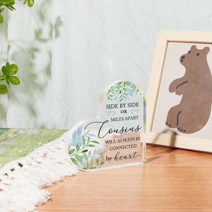 Gifts for Cousins Side by Side or Miles Apart Cousins Are Always Connected by Heart Acrylic Keepsake Birthday Gift for Cousins Best Cousin Gifts for Women Gifts