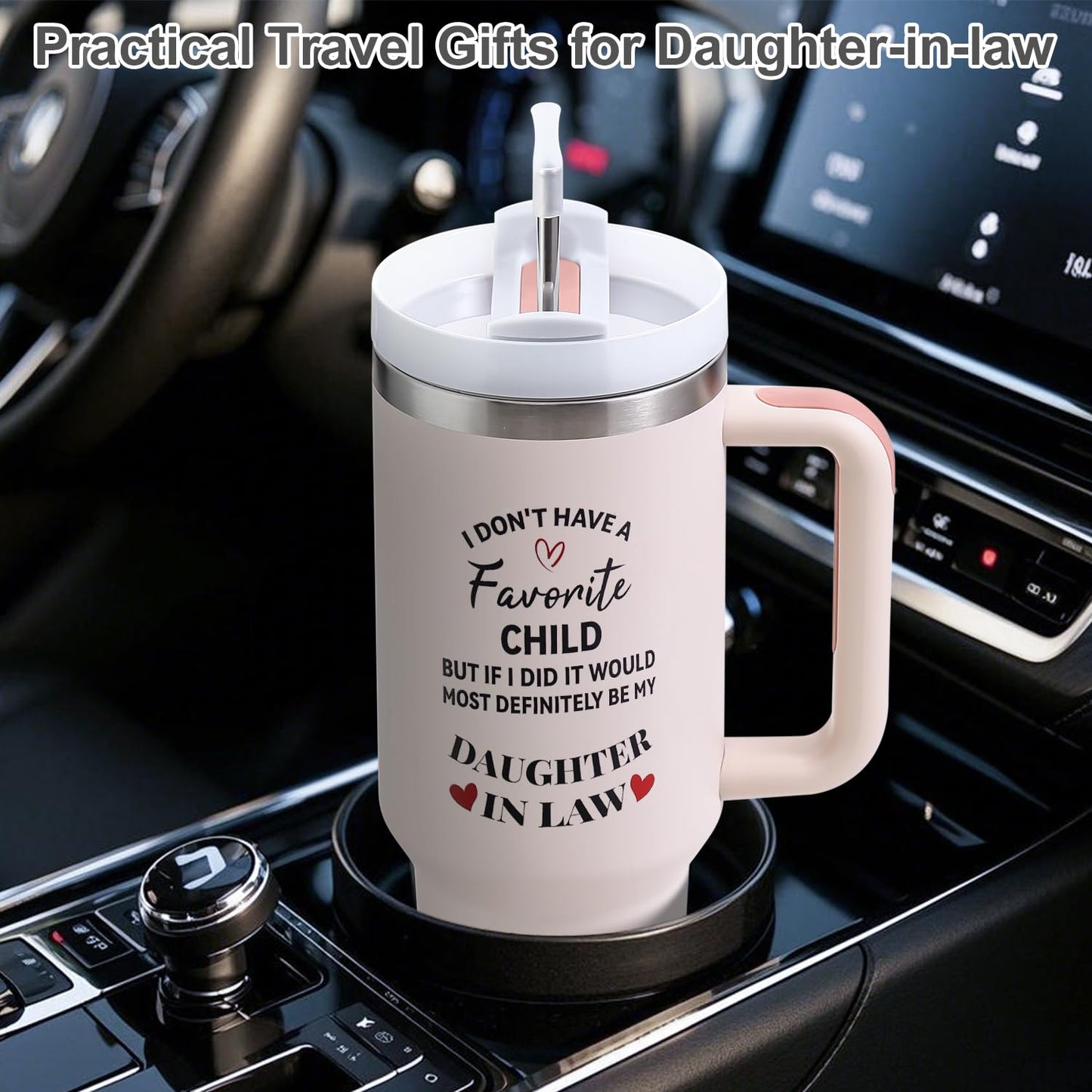 Mothers Day Gifts for Daughter in Law Tumbler with Handle 40oz - Daughter in Law Mug Birthday Gifts，Mother’s Day Birthday,Christmas
