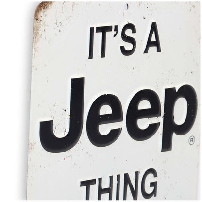 Jeep Thing Black and White Metal Sign - Vintage Sign for Garage or Man Cave