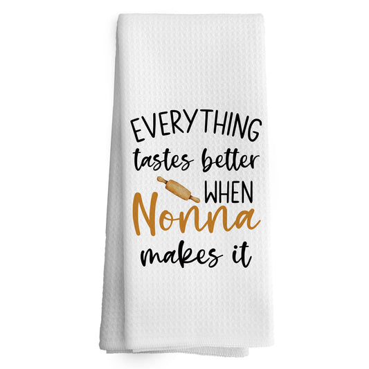 Nonna Gifts Kitchen Towels Grandma Gifts from Grandchildren, Grandma Gift for Mothers Day Dish Towel Dishcloth 16x24 Inches, Grandmother Gift Decorative Absorbent Hand Tea Towels Decor