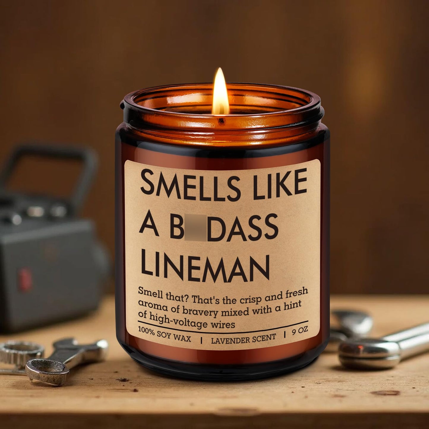 Fairy's Gift Candle Gifts for Lineman Workers Men, Electrical Lineman Gifts for Men Boyfriend Husband Dad, Cool Linemen Stuff Accessories, Linemen Appreciation Day, Funny Bday Presents for Lineworker