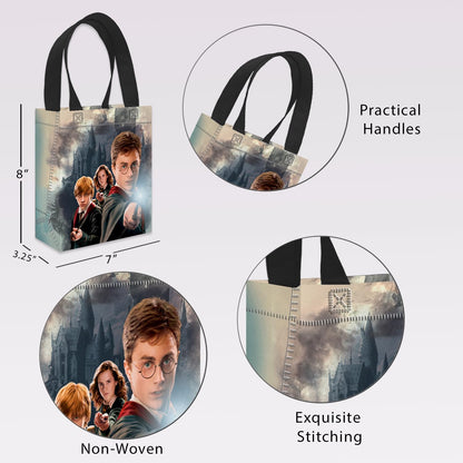 Harry Potter Party Favor Bags Set – 24 Pack 8" Hogwarts Goodie Bags for Kids Bulk Reusable Mini Totes | Harry Potter Birthday Party Supplies