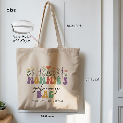 Aesthetic Inspirational Gift Tote Bag, Gifts for Grandma Mom Friend Canvas Bag with Inner Pocket
