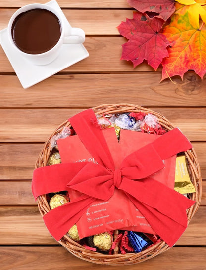 Chocolate Gift Tray, Truffles with Prime Peppermint Hot Cocoa, Gifts for Women Men Family Friends