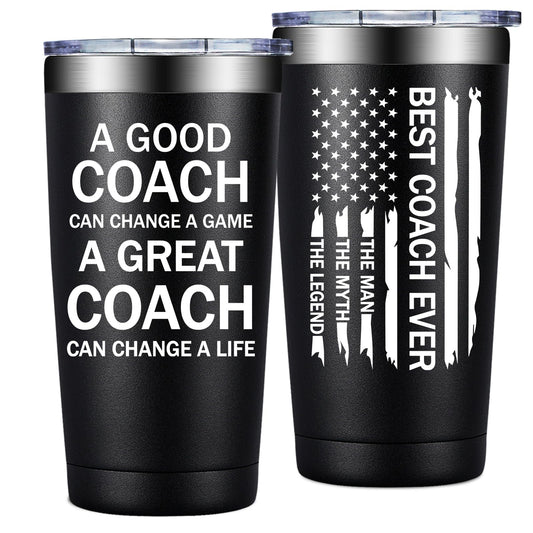 Grifarny Coach Gifts for Men - Basketball, Soccer, Football, Baseball, Softball, Gymnastics, Dance, Swim, Coaches Gifts - Best Coach Ever Tumbler Cup 20 oz