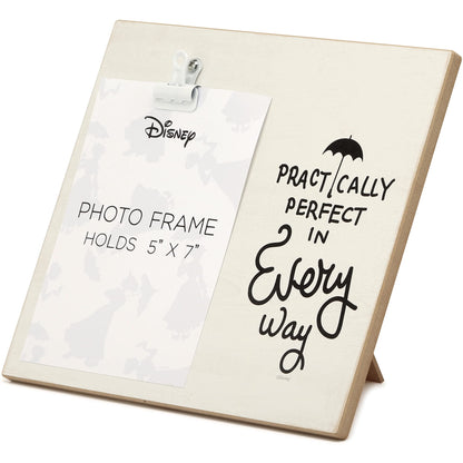 Open Road Brands Disney Mary Poppins Practically Perfect in Every Way Wood Photo Clip Frame for 5x7 Picture - Cute Mary Poppins Decor