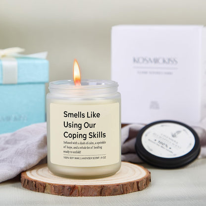 Therapist Gifts, School Psychologist Gifts, Appreciation Gift Idea for Women Therapists, School Counselor, Social Worker, Lavender Candle Gift for Mental Health Professionals, Physical Therapist