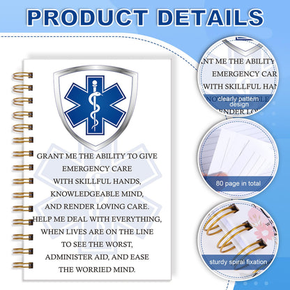 Wxiben Emergency Medical Technician Gifts - EMT Spiral Notebook Journal Emergency Medical Inspirational Gift Nurse Medicals School Graduation Gift for EMT Student Coworker Paramedic 5.5 x 8.3 Inch