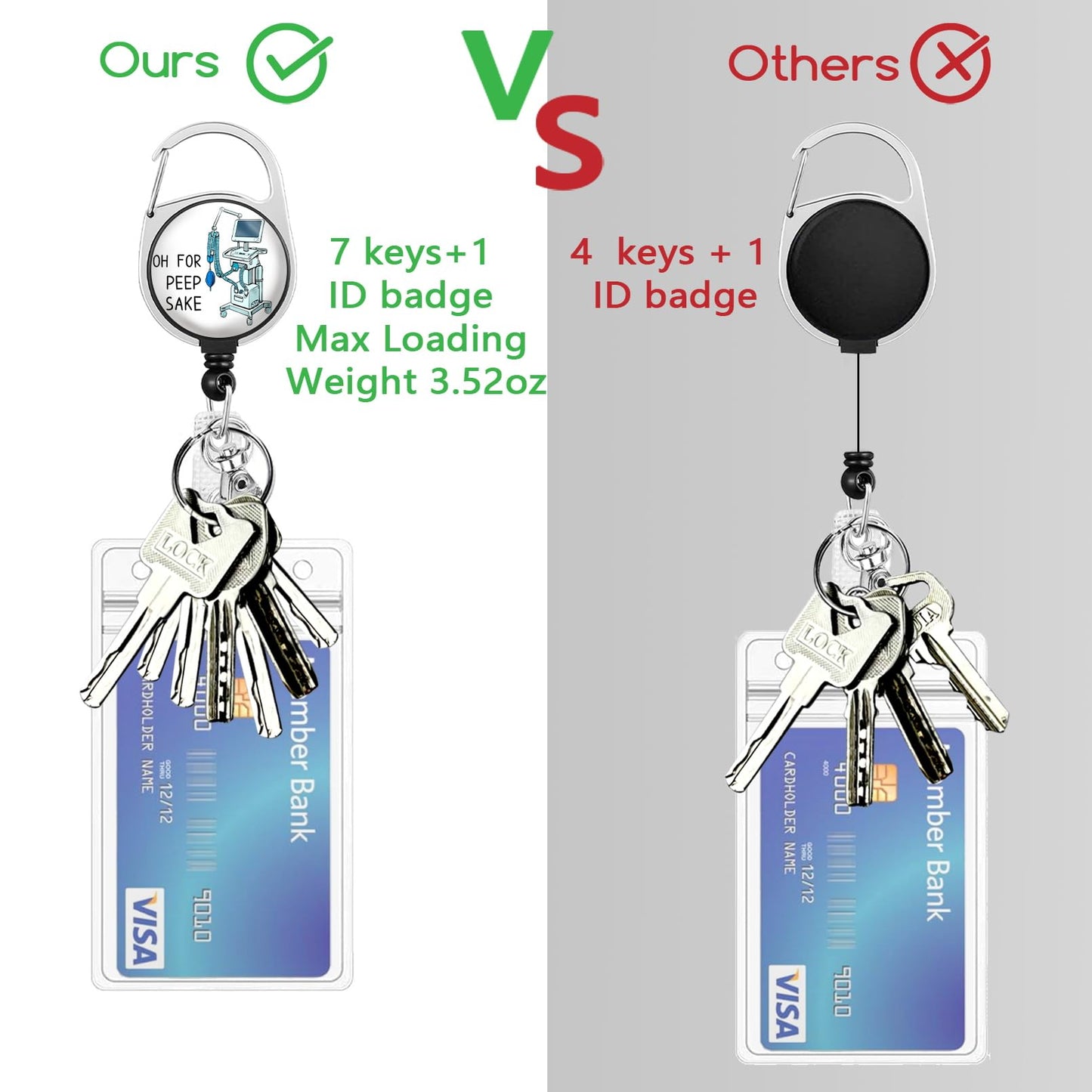 Funny Respiratory Therapist Badge Reel Holder Retractable Heavy Duty with 360° Swivel Carabiner Clip, RT Inhale RRT Badge Reel, Nurse Badge Holder Retractable Clip, Respiratory Therapist Gifts