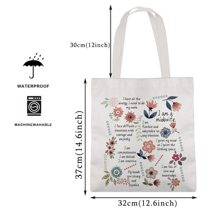 MAOFAED Midwife Canvas Tote Bag For OB Nurse, Obstetrician, Gynecologist Thank You Gift