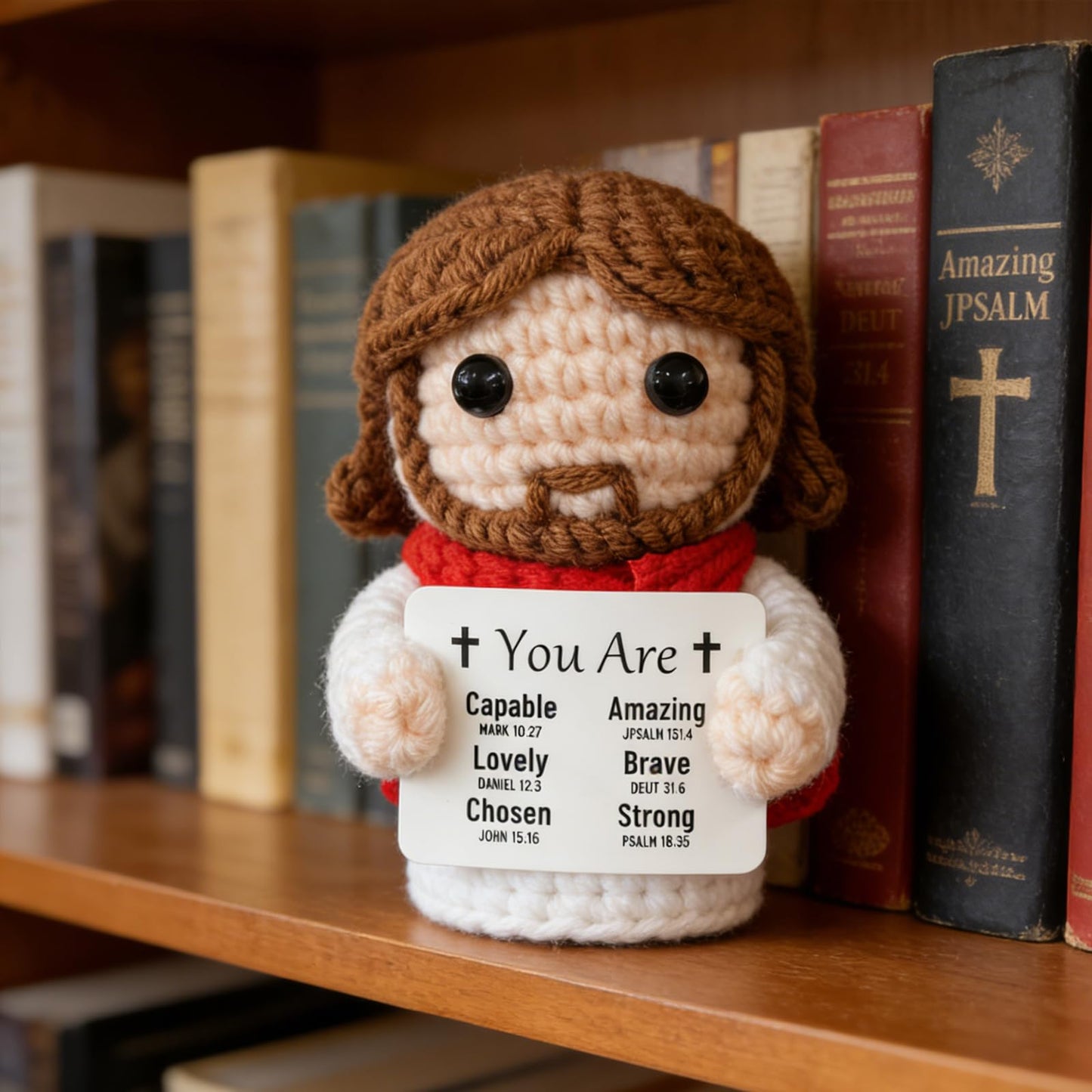 Positive Crochet Jesus, Emotional Support Christian Gifts for Women Teens, Religious Gifts for Women Men, Stocking Stuffers for Women
