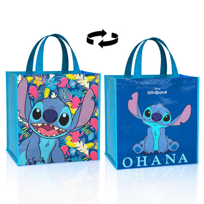 Disney Stitch Tote Bag Set - Lilo and Stitch Accessories Bundle with Stitch Grocery Bag Set with Plus Stickers, Tattoos, More | Stitch Reusable Bags for Kids, Girls, Women