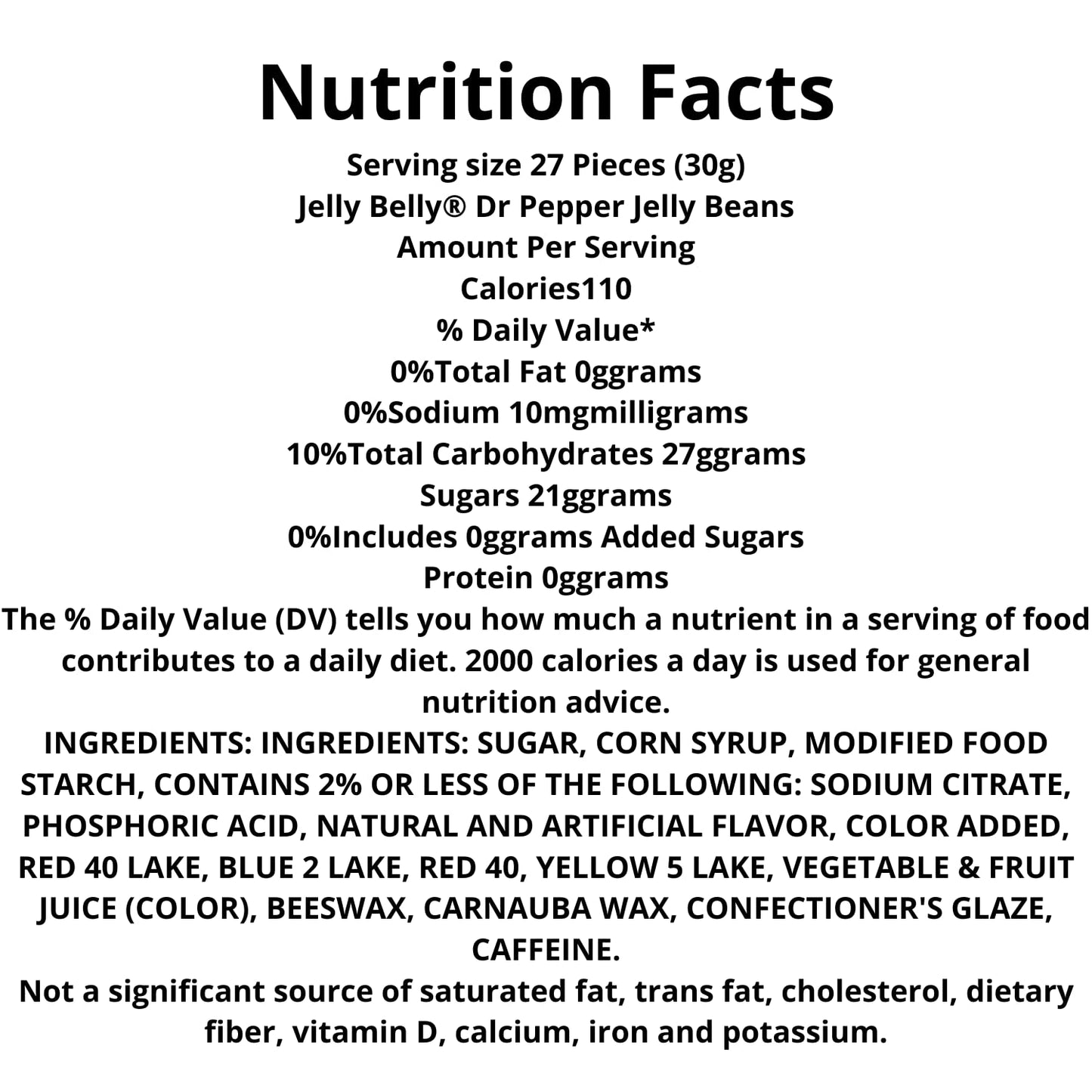 Sweetzo - Dr. Pepper Jelly Beans, Soda Flavored Chewy Candies, Bulk Individually Bagged Shareable Candies, Pack of 3, 3.5 Ounces