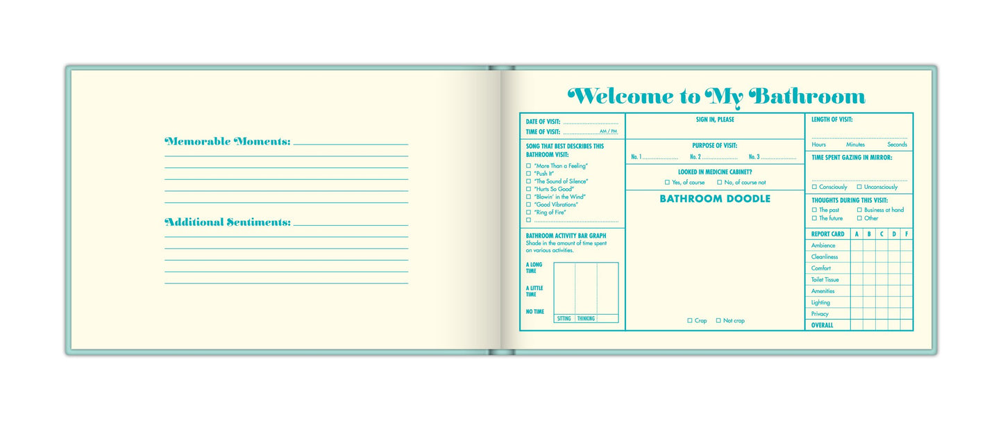 Knock Knock Bathroom Guest Book, Funny Guest Bathroom Book & Gift for Adults, Fill-in-the-Blank Book, 112 Pages