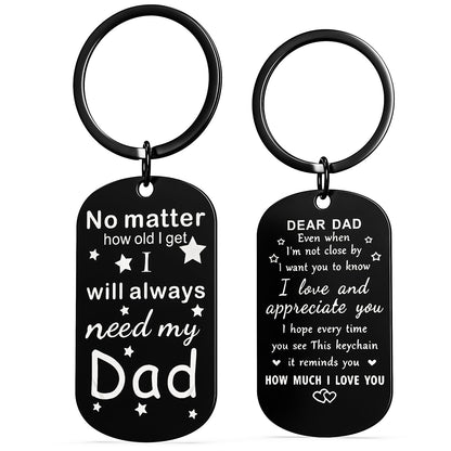 Father's Day Keychain for Dad from Daughter Son, Sentimental Gift for Husband, Birthday Christmas Thanksgiving Gift Idea