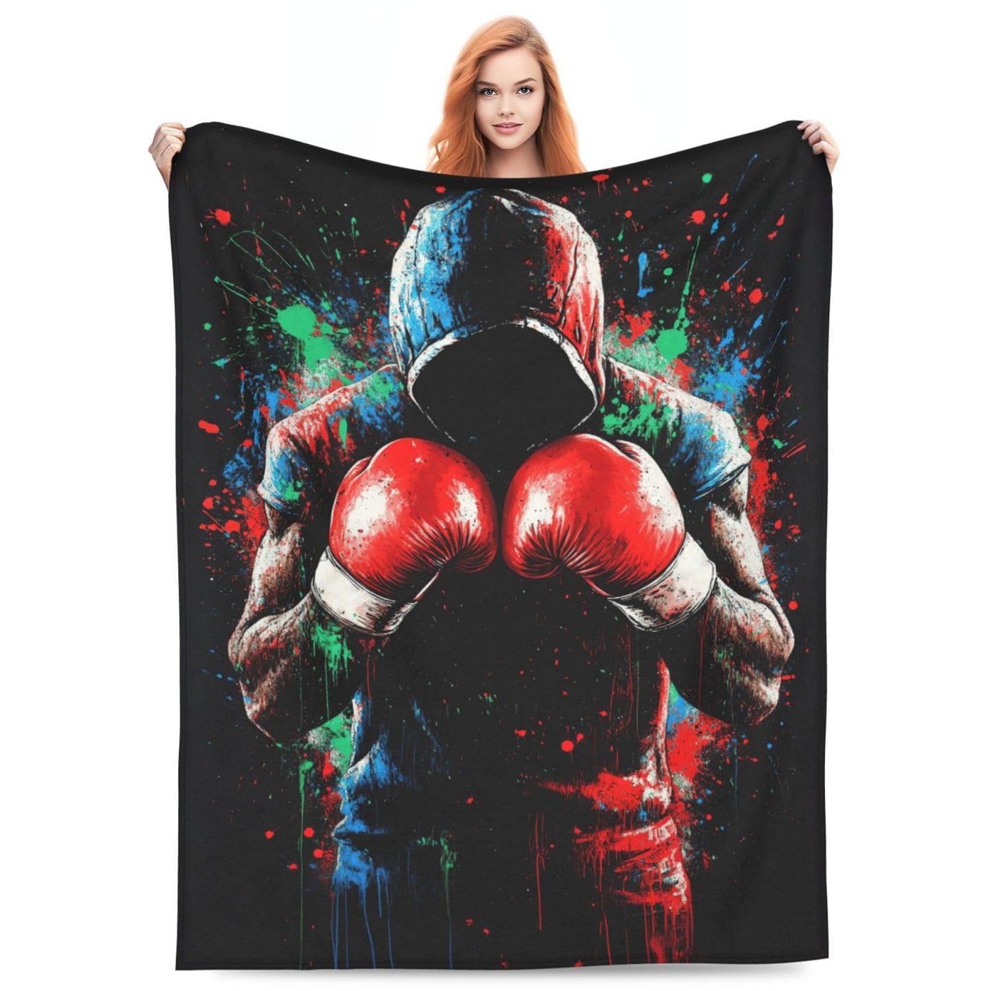 Boxing Gifts, Boxing Throw Blanket, Sports Gift for Men Boys Women Girls Lover Adult Cozy Fleece Flannel Bedding Stuff Plush for Couch Sofa Bed Decor 50"X40"