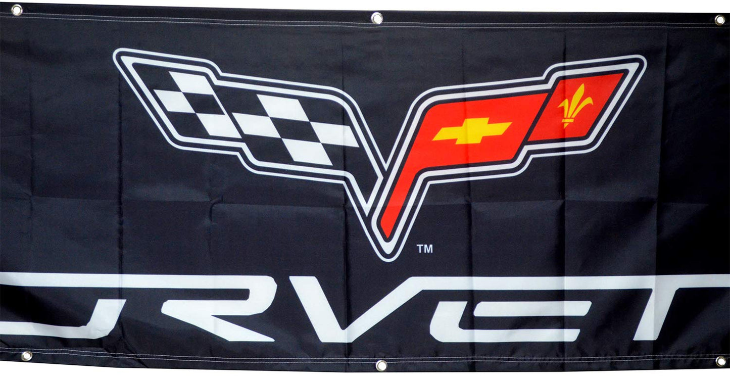 Corvette Flag Mechanic Chevy Banner 2x8ft