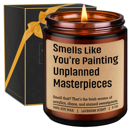 GSPY Scented Candle, Gifts for Artists, Painters - Cool Birthday, Mothers Day, Appreciation Gifts for Artist, Art Teacher, Painting Lovers - Funny Art Studio Decor, Artistic Ideas for Artsy Women, Men