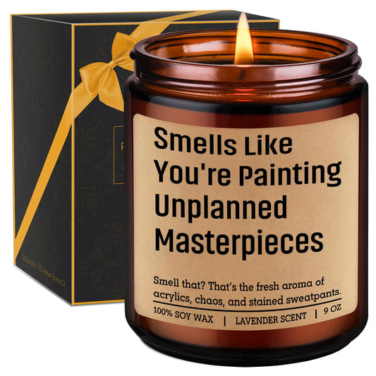 GSPY Scented Candle, Gifts for Artists, Painters - Cool Birthday, Mothers Day, Appreciation Gifts for Artist, Art Teacher, Painting Lovers - Funny Art Studio Decor, Artistic Ideas for Artsy Women, Men