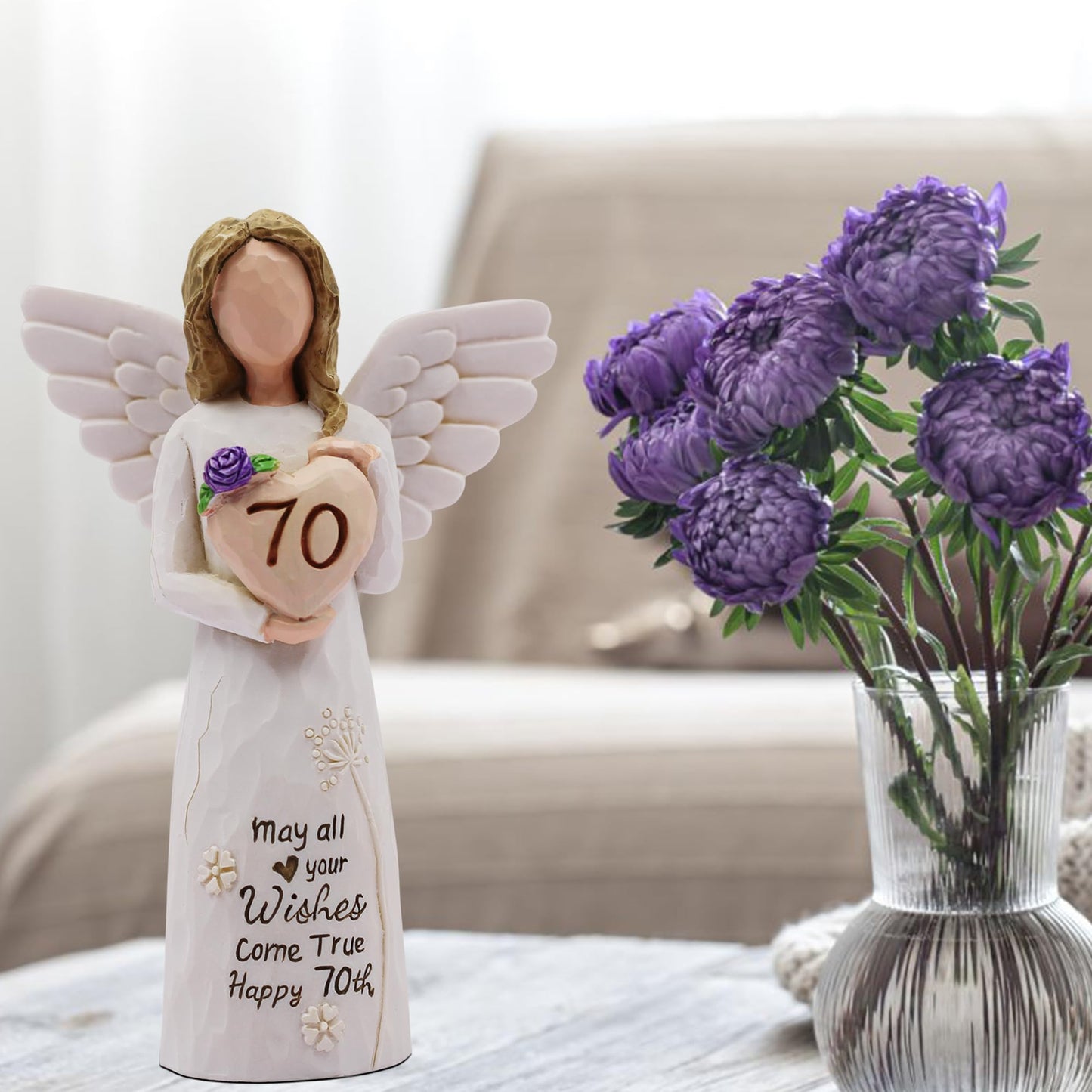 70th Birthday Gifts for Women, Meaningful 70th Birthday Gifts, Sculpted Hand-Painted Figurine