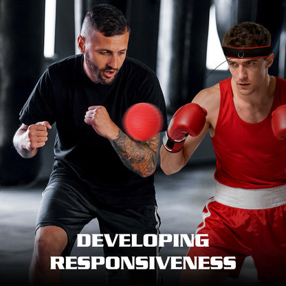 KTEBO® Boxing Reflex Ball Headband Set - Includes 4 Different Balls and 2 Adjustable Headbands for Beginner Proficiency Improvement, Great Boxing Equipment