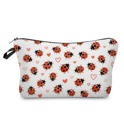 Livel lhood Ladybug Makeup Bag Cute Small Makeup Organizer Bag Travel Toiletry Zipper Pouch Love Cosmetic Bag Gift for Women