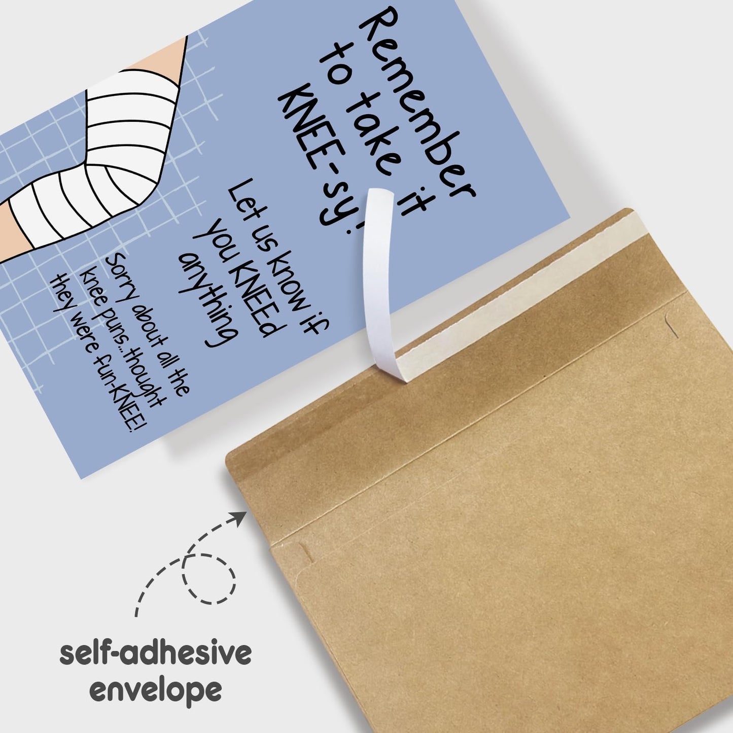 Funny Knee Get Well Soon Card for Men Women, Knee Replacement Card Gift for Patient, Speedy Surgery Recovery Cards for Him Her
