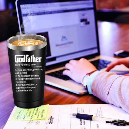 BIRGILT Godfather Gift - Godfather Proposal Gifts - Best God Father Gifts for Men - Christmas, Fathers Day Gift for God Father - 20oz Stainless Steel Tumbler Cup