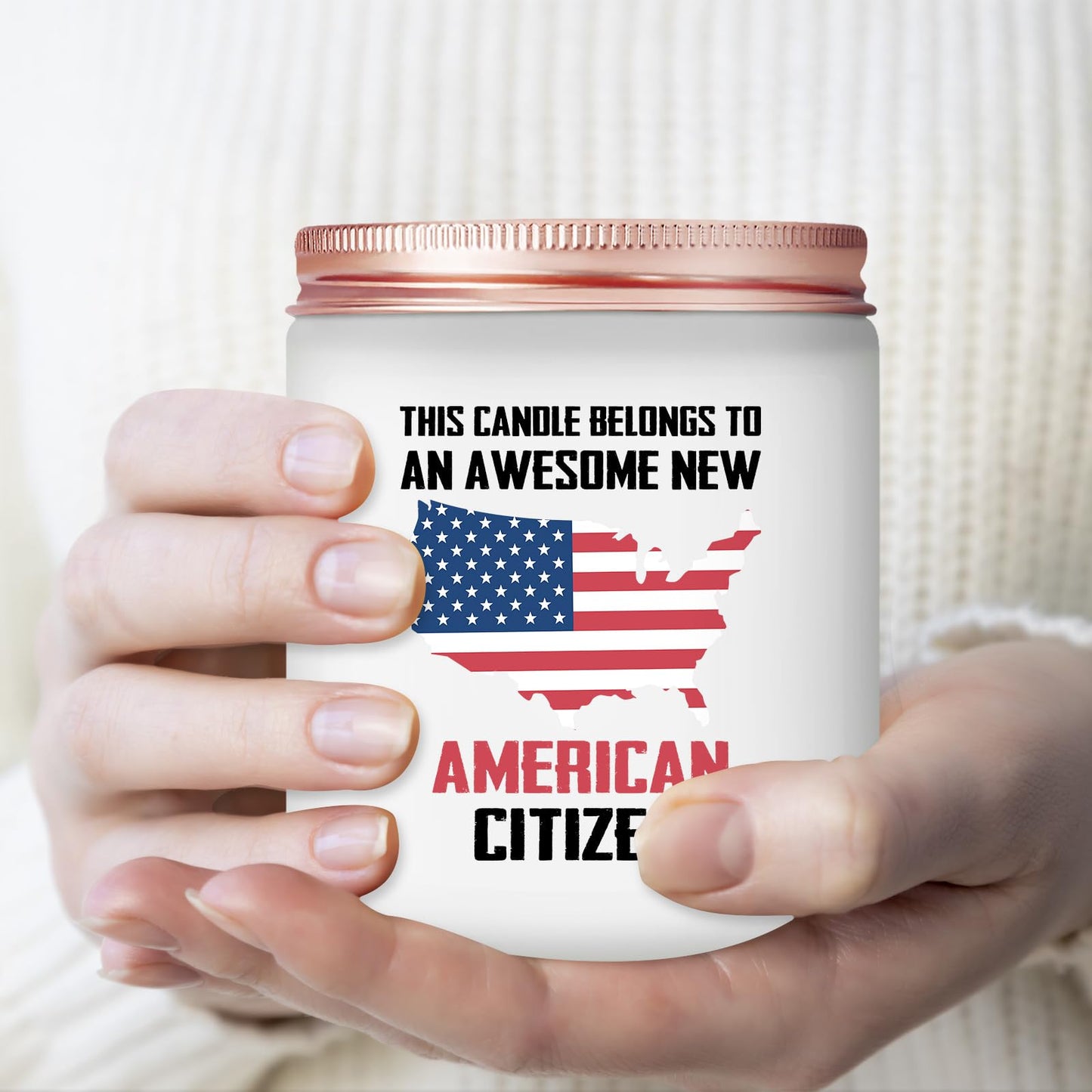 New American Citizenship Gifts - Congratulations New American Citizen Present - Cool US Flag Candle Gifts for 2025 US Citizenship, Women, Men, Friends, Family