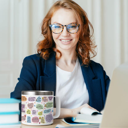 Lifecapido Administrative Professional Day Gifts, Administrative Assistant 14oz Insulated Coffee Mug, Administrative Assistant Gifts, Birthday Appreciation Gift for Administrative Assistant, White