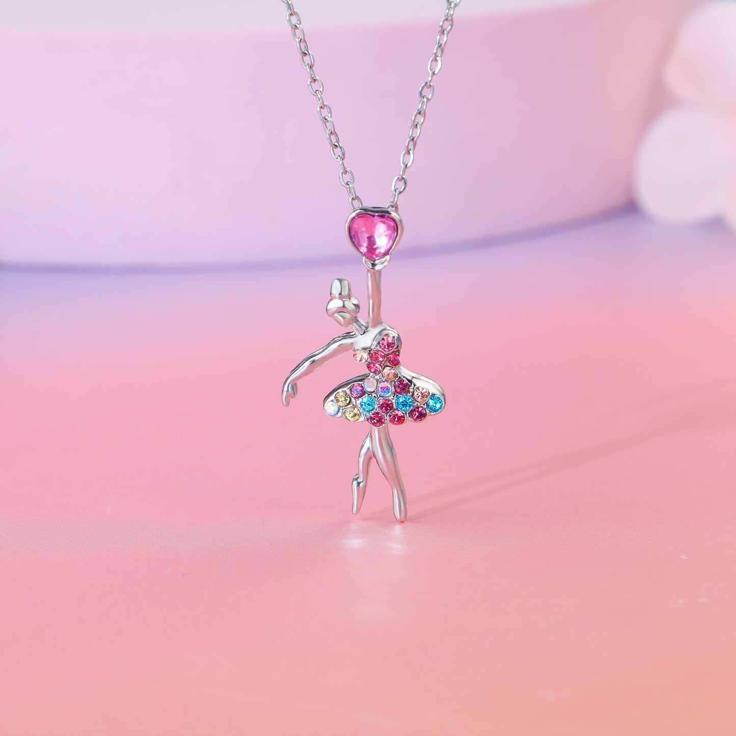 SmileBelle Cheerleader Gymnastics Dance Recital Gifts for Girls, Dance Horse Necklace Cheerleader Outfit as Birthday Gifts for Her, Gymnastics Cheer Necklace Stuff Jewelry as BDAY Gift for Daughter