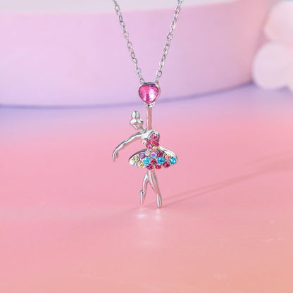 SmileBelle Cheerleader Gymnastics Dance Recital Gifts for Girls, Dance Horse Necklace Cheerleader Outfit as Birthday Gifts for Her, Gymnastics Cheer Necklace Stuff Jewelry as BDAY Gift for Daughter