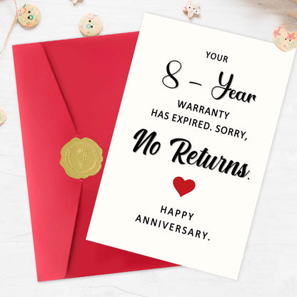 Funny 8th Anniversary Card,8 Year Wedding Anniversary Card Gifts for Him Her Husband Wife Couples,Bronze Anniversary Cards Gifts for Women Men