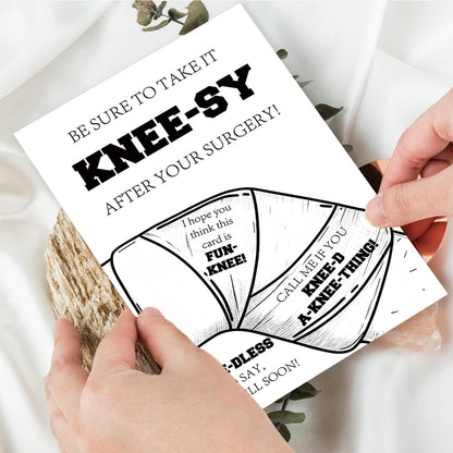 Funny Get Well Soon Knee Card, Humor Speedy Surgery Recovery Gifts for Women Men, After Knee Surgery Card Gift for Him Her