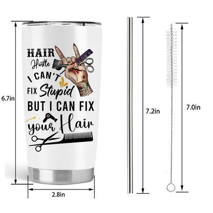Hair Stylist Gifts: Stainless Steel Tumbler with Lid and Straw Coffee Mug, 20 OZ