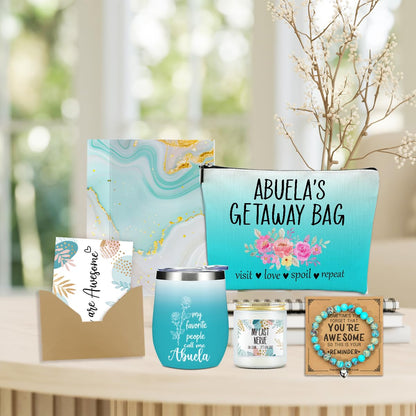 Abuela Grandma Gifts, Grandma Birthday Gifts, Funny Christmas Thank You Abuela Gift from Granddaughter for Women Female Grandmother Grandmom Nana Mimi Grammy Mothers Day Appreciation Gift Basket Set