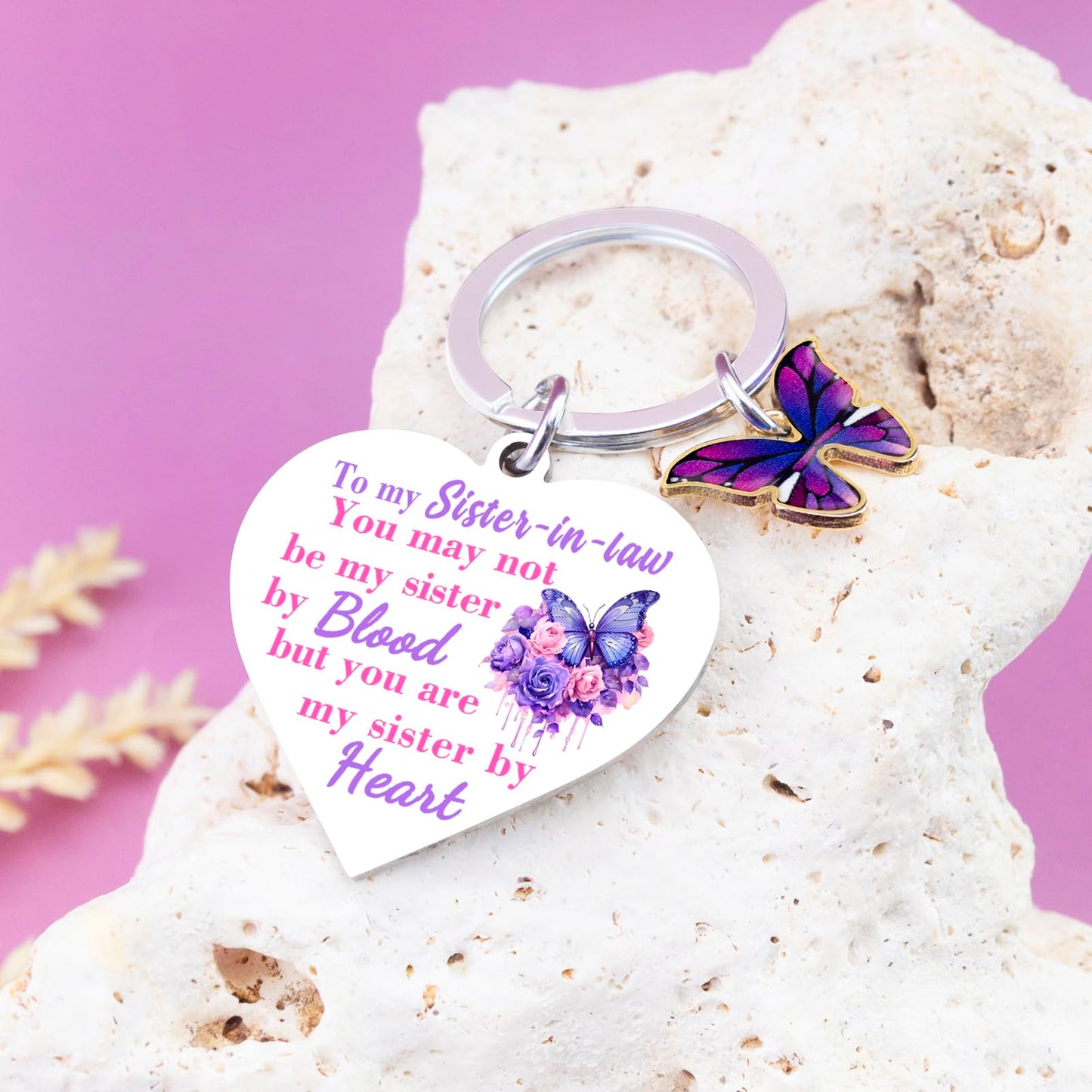 Sister In Law Gifts Mothers Day Wedding Gift Butterfly Purple Gifts For Women Keychain Sister In Law Birthday Gift Mothers Day Christmas