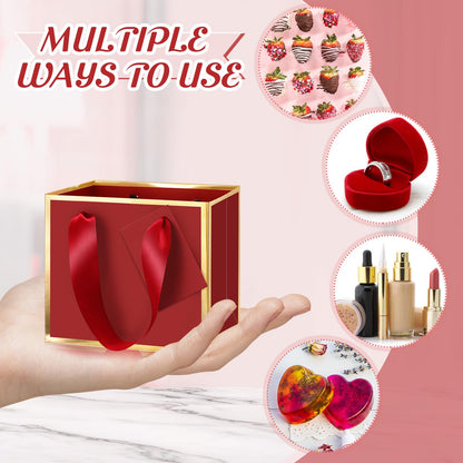 Yeaqee 50 Pcs Mini Metallic Paper Gift Bags with Handle 4.75x2.25x4'' Small Gift Bag DIY Tag Thank You Party Favor for Graduation Father's Day Wedding Baby Shower Birthday Jewelry (Burgundy Red,Gold)