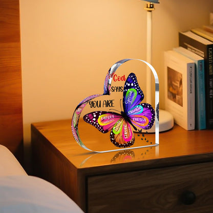 Christian Gifts for Women Mothers Day Gifts for Mom - Butterfly Inspirational Religious Gifts for Mom Wife Sister Friends Coworker Female Mothers Day Birthday Anniversary Present Home Art Decor Signs